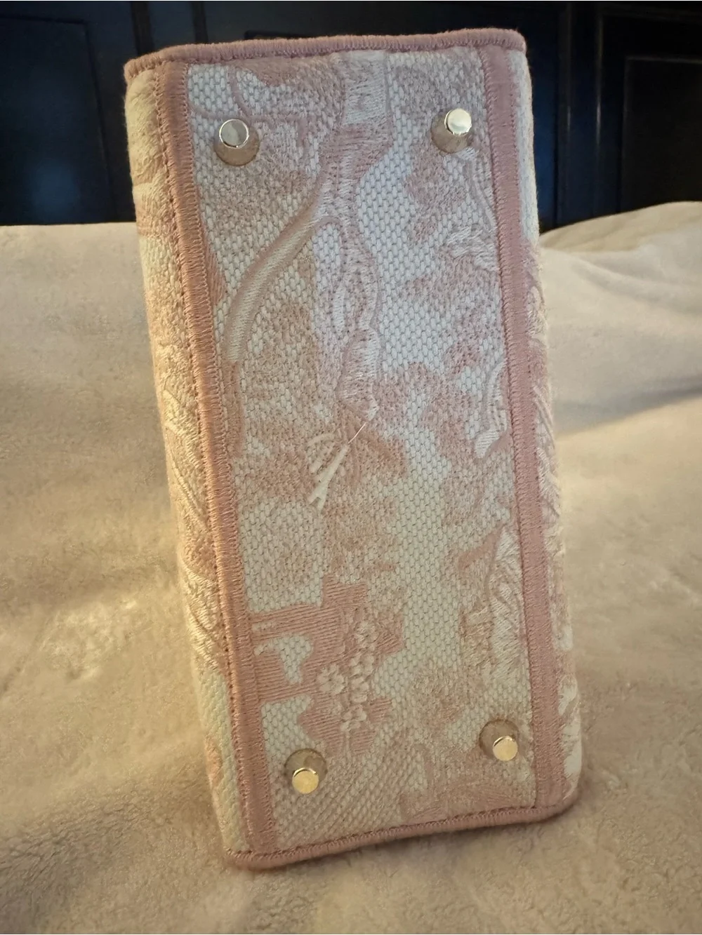 Christian Dior Pink Toile de Jouy Book Tote Bag w/ Strap & Dust Bag EUC